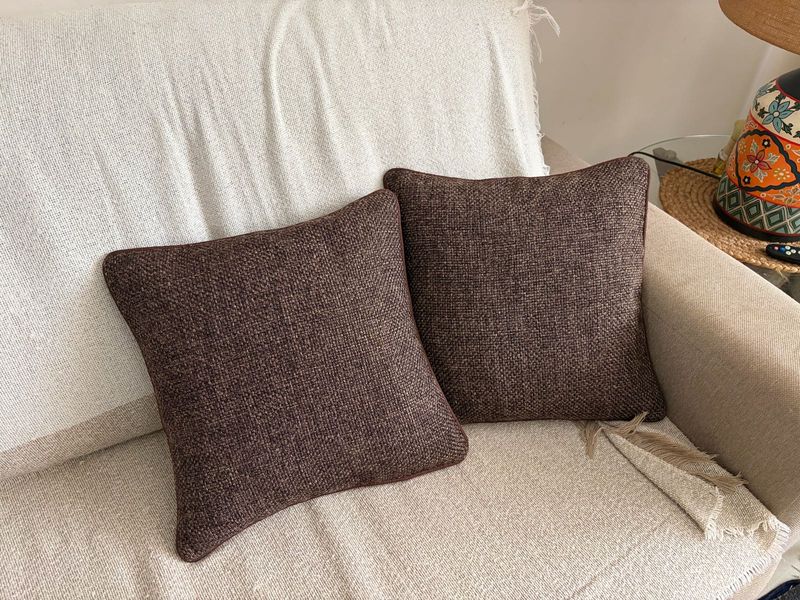 Set of 5 Brown Textured Pillow Covers