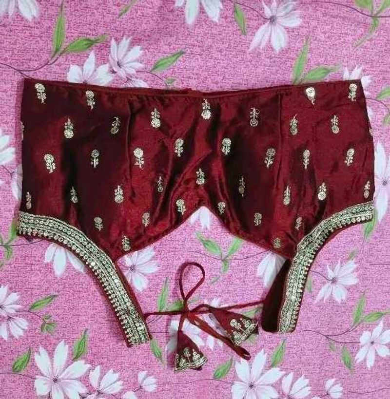 Maroon Embroidered Blouse
