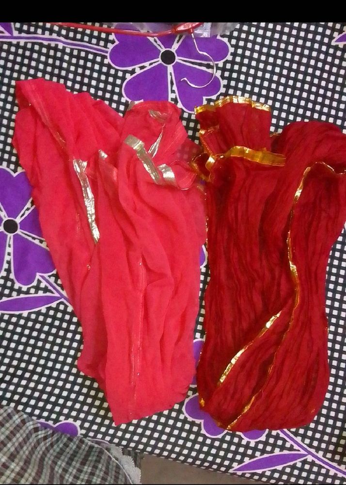 Red Ethnic Dupatta Set