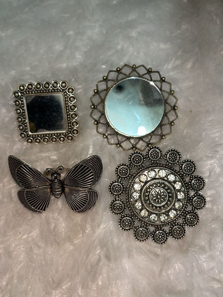 Combo Of 4 Oxidised Ring