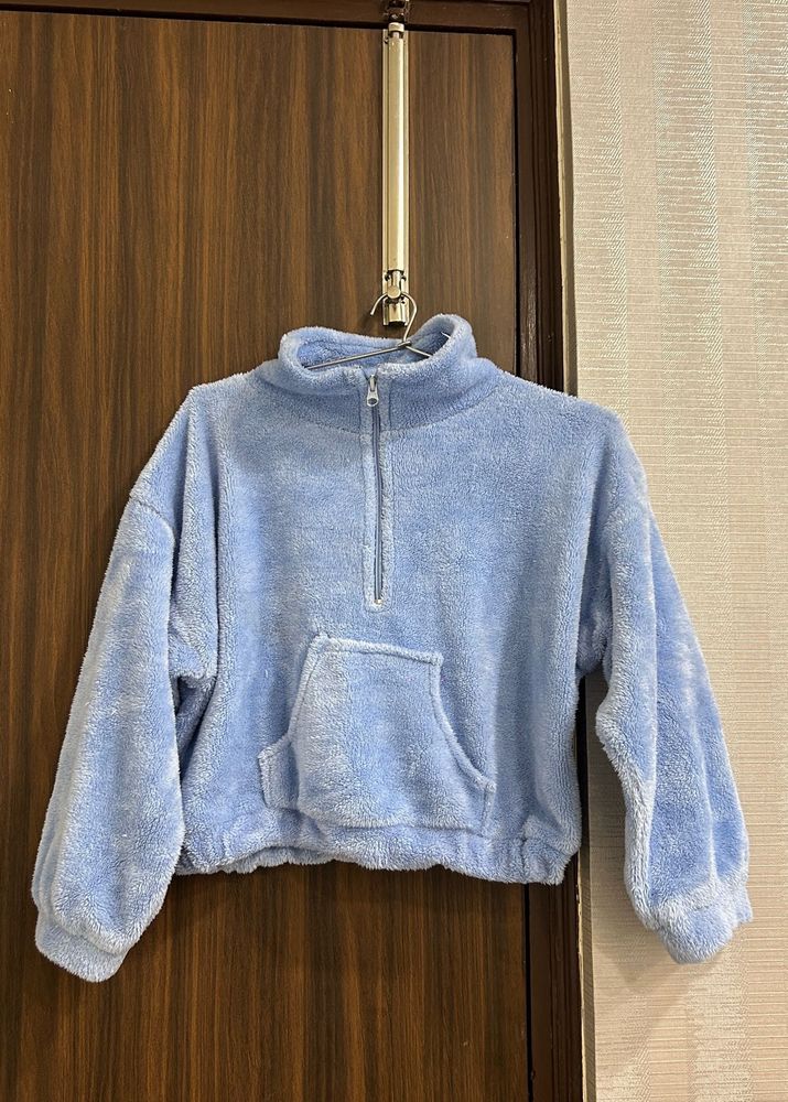 Cozy Blue Fleece Half-Zip Pullover