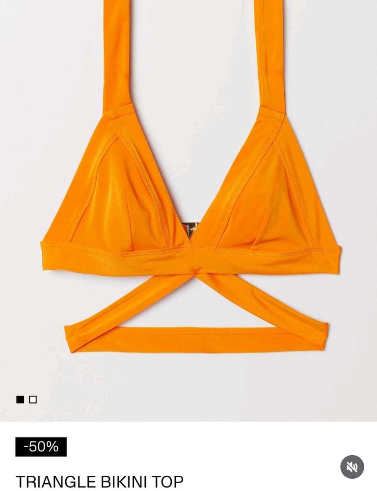 H&amp;M Orange Triangle Bikini Top