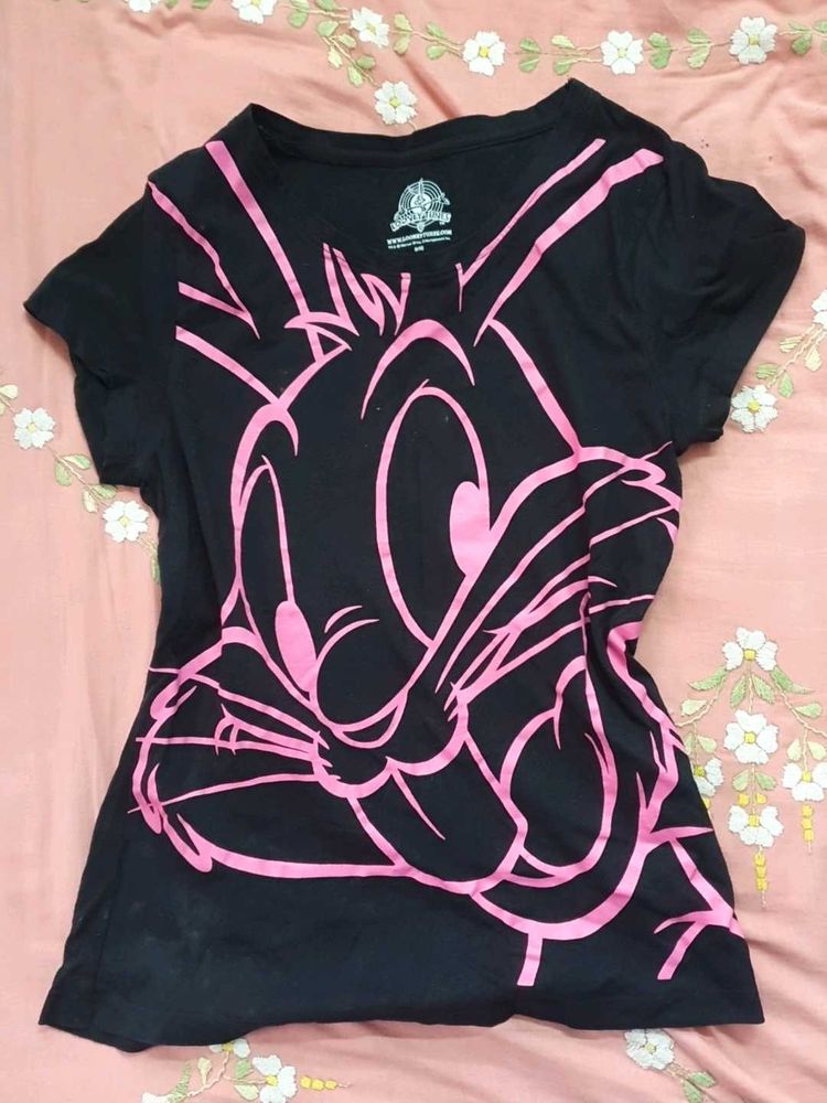 Black Bugs Bunny Graphic T-Shirt