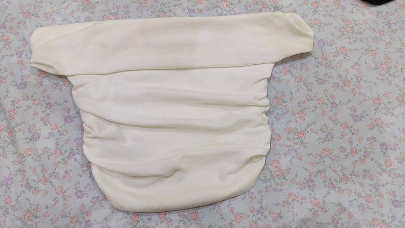 Off-White Ruched Blouse