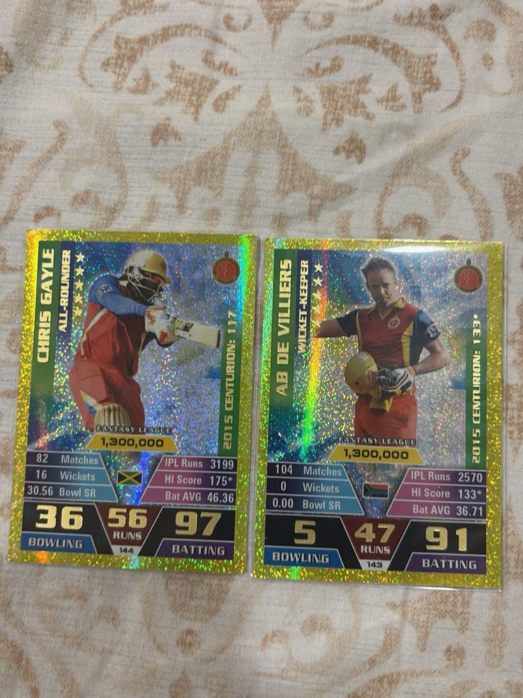 RARE IPL GOLD OF GAYLE &amp; AB DE VILLERS
