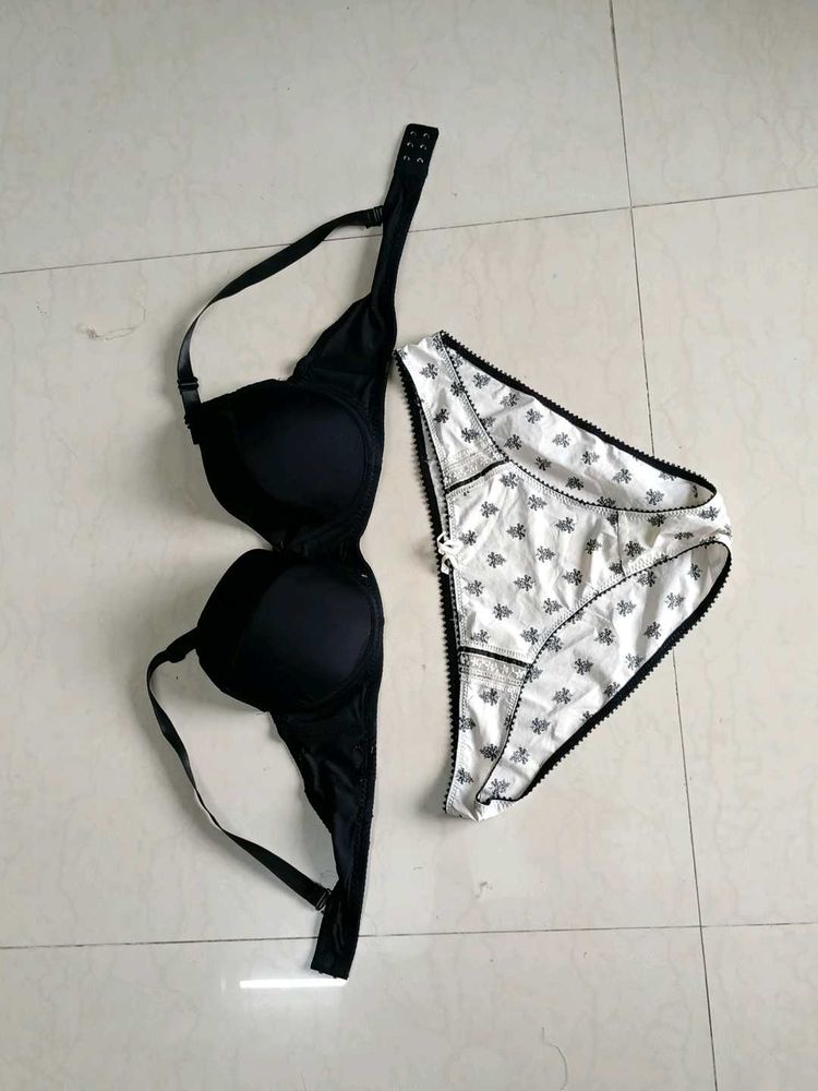 Black Padded Bra &amp; Panty Set