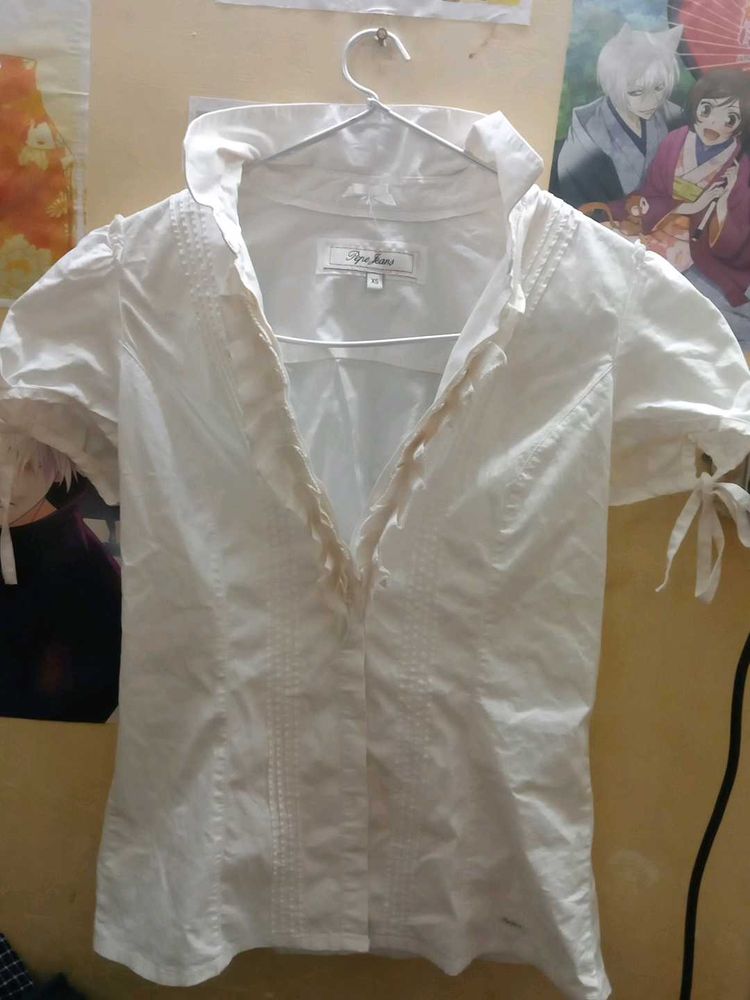 White Short Sleeve Blouse