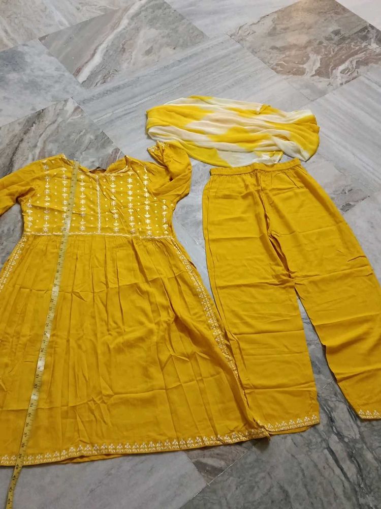 Yellow Kurta Set with Dupatta
