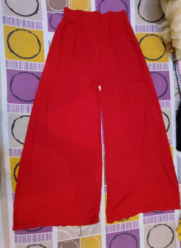 Red Flared Plazo