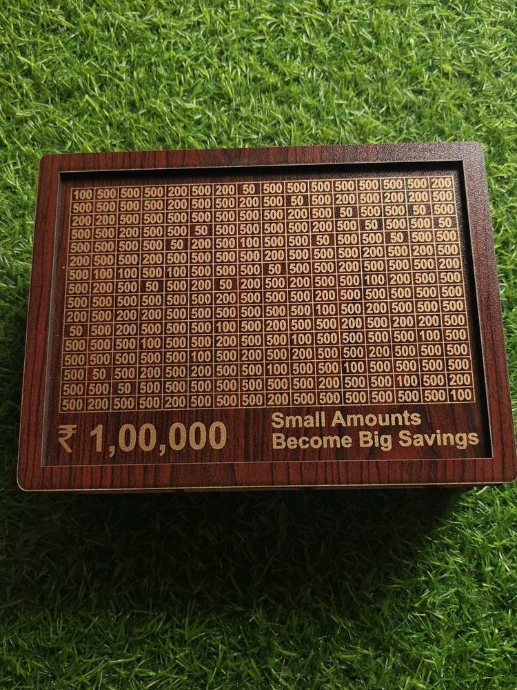 Wooden Savings Tracker Box