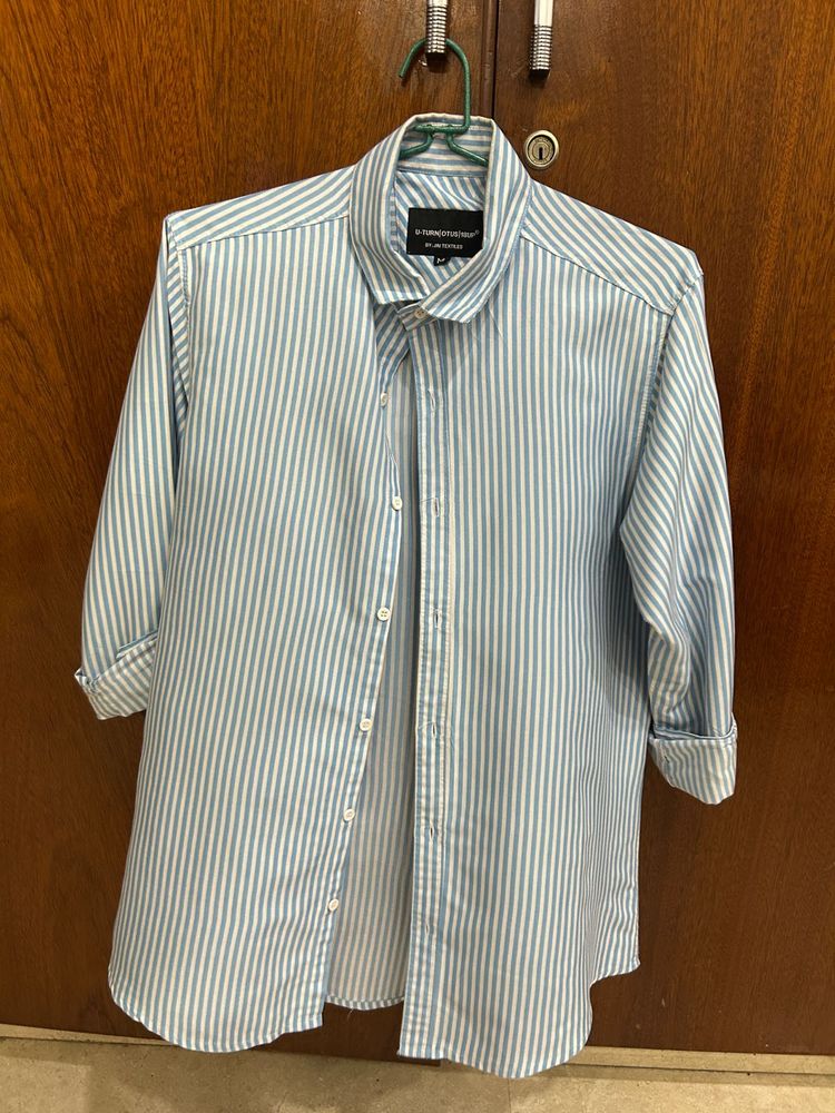 Classic Blue Striped Men's Shirt