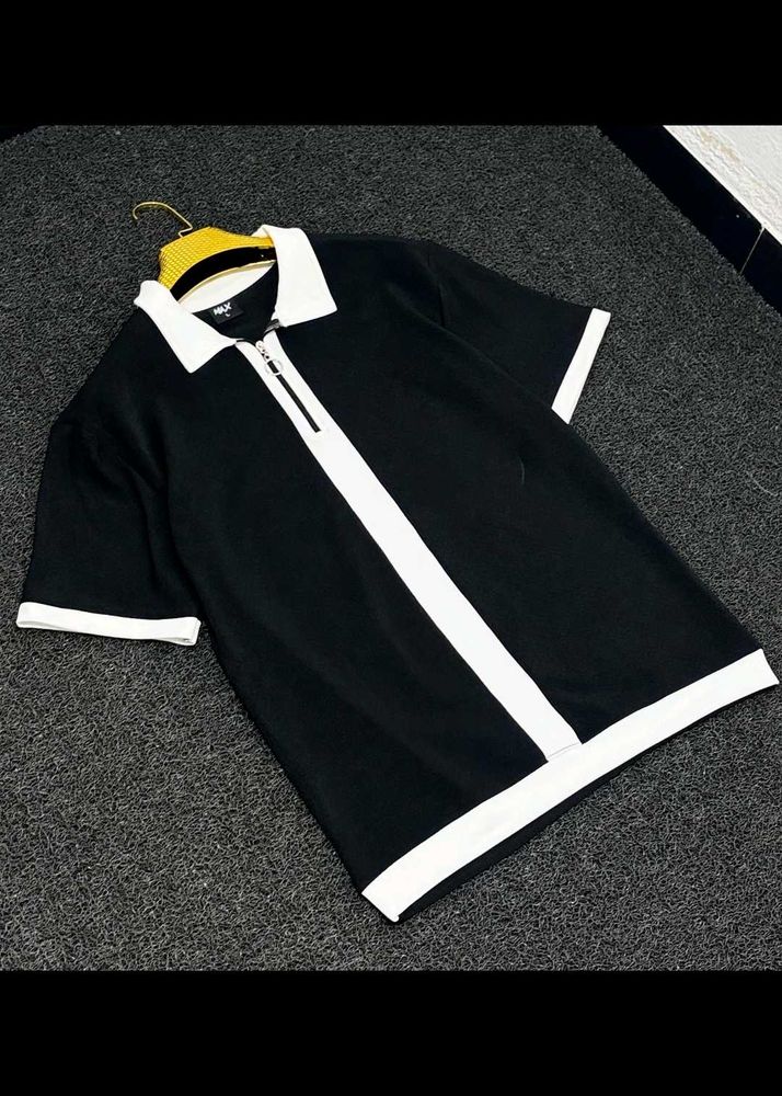 Men's Black &amp; White Polo T-Shirt