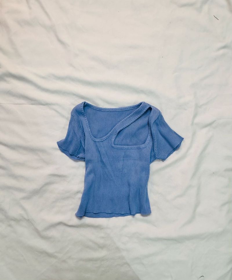 Blue Asymmetrical Top