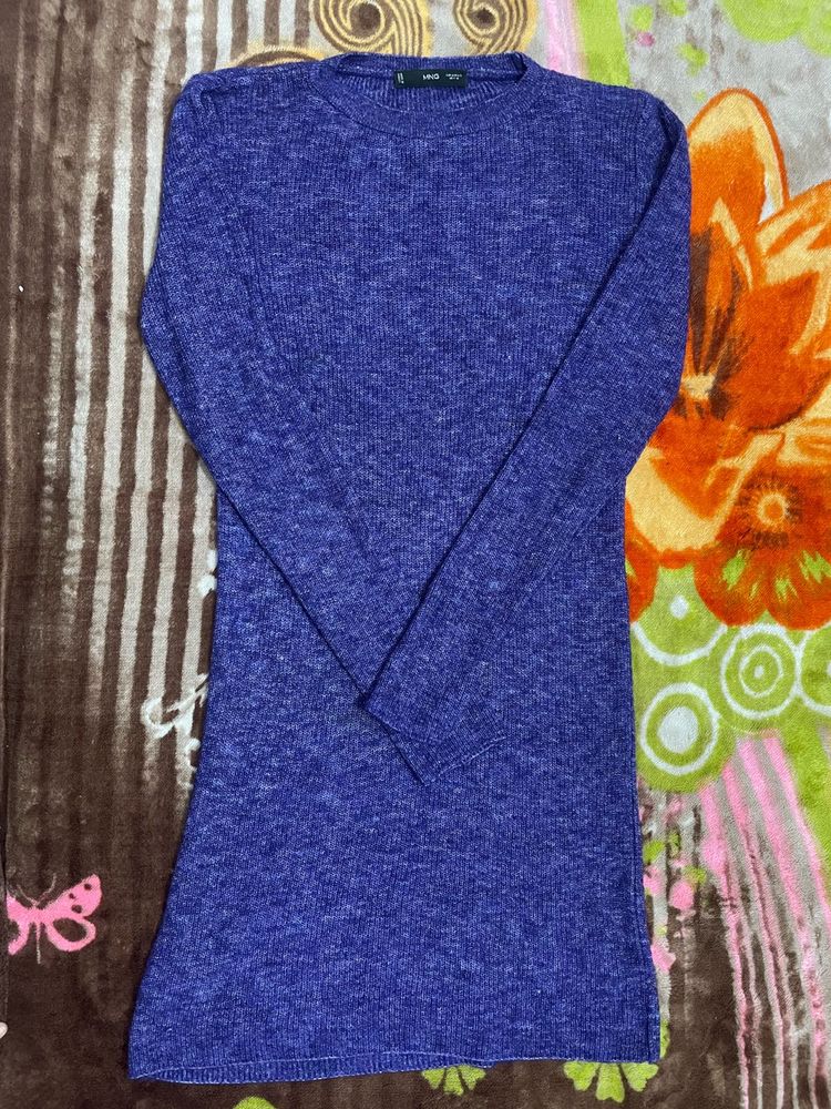 MANGO Purple Knit Sweater Dress