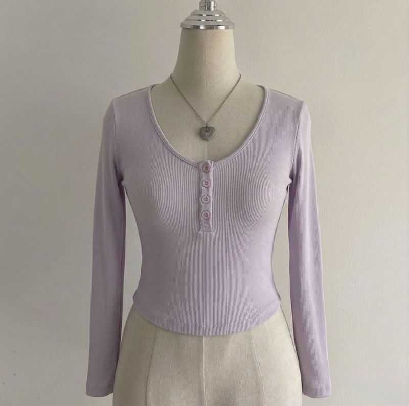 lavender slim fitted full sleeves top
