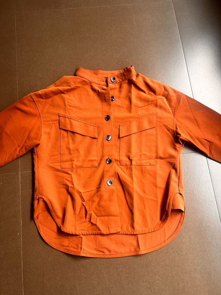 Chic Orange Button-Up Tunic
