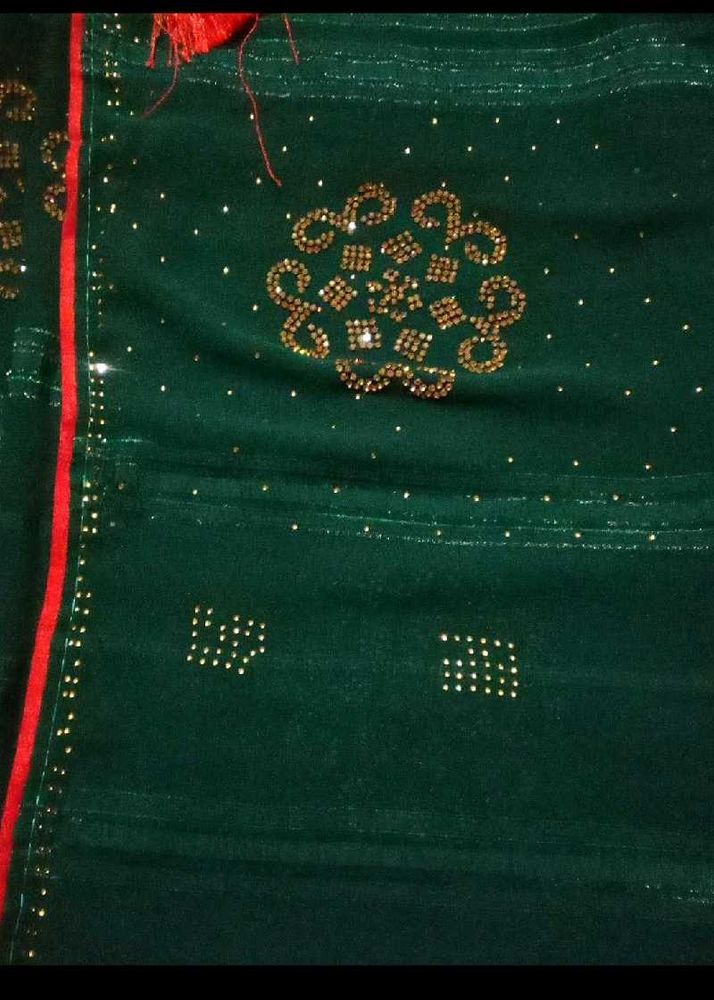 Embellished Emerald Green Saree