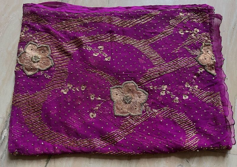 Diwali Sale🔥Royal Purple Embroided Dupatta