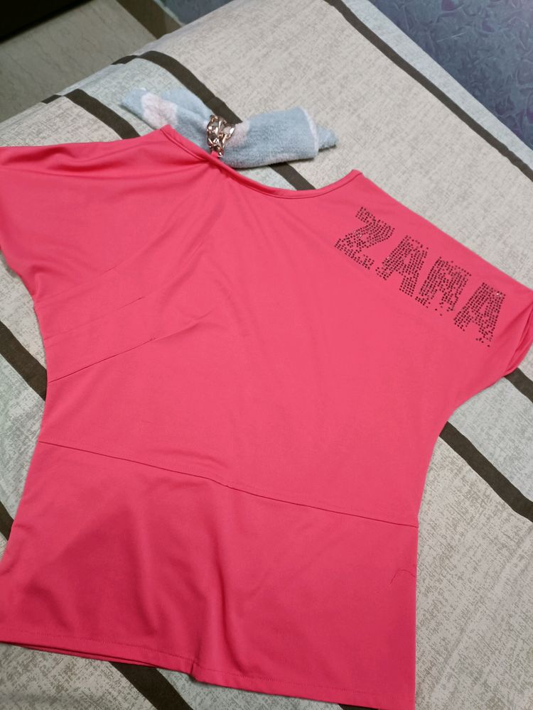 Zara Coral Top