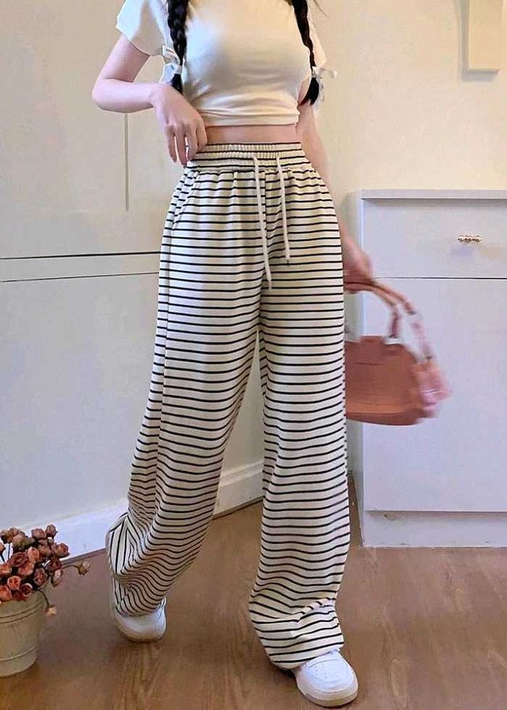 Winter Striped Wide Leg Lounge Pants