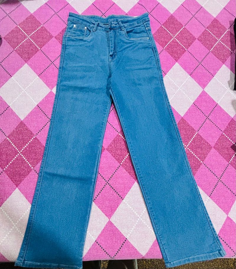 Blue Denim straight Leg Jeans