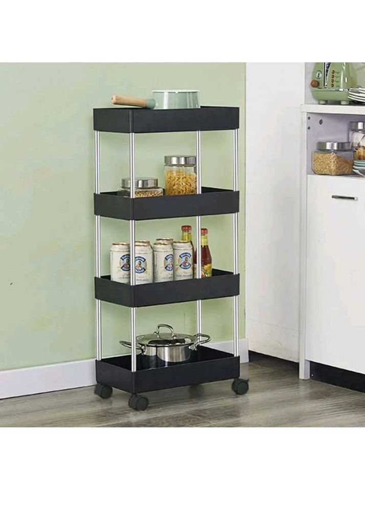 *4 COMPARTMENTS PLASTIC STAINLESS STEEL TROLLEY