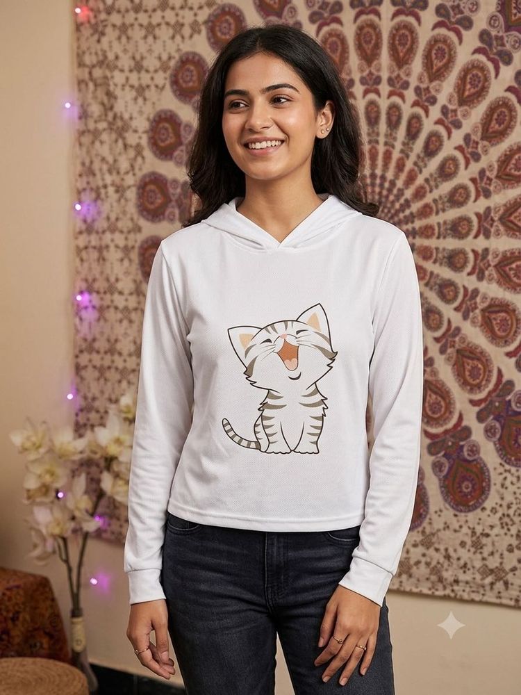 CuteCat Hoodie Top + Free Tee