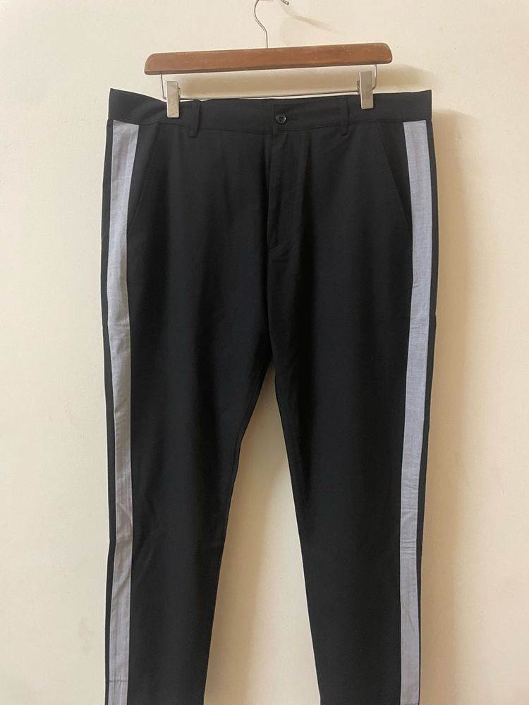 Black Pants with Side Stripe