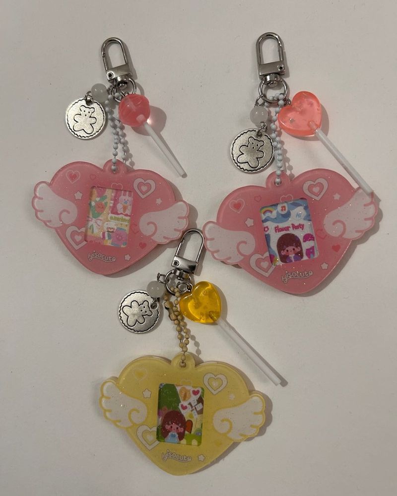 Angel Wings photo Card Keychain
