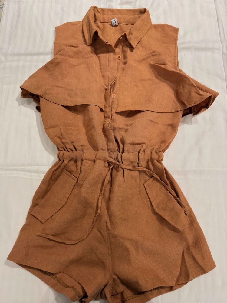 Cute Casual Romper with Ruffle Detail