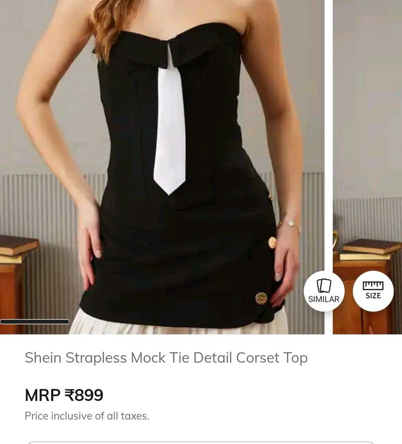 SHEIN Black Corset Top with Tie