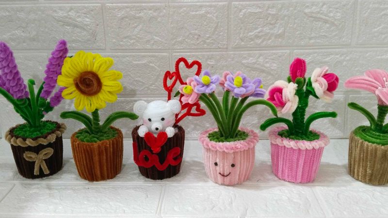 pipe cleaner mini flower pot🌷♥️