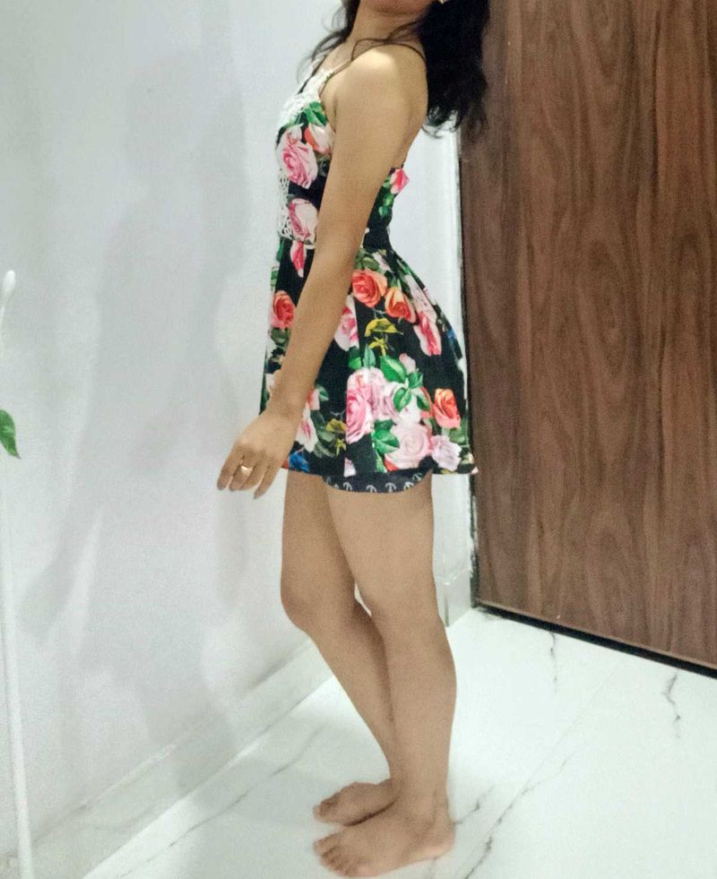 Stylish beach style Floral Print Playsuit