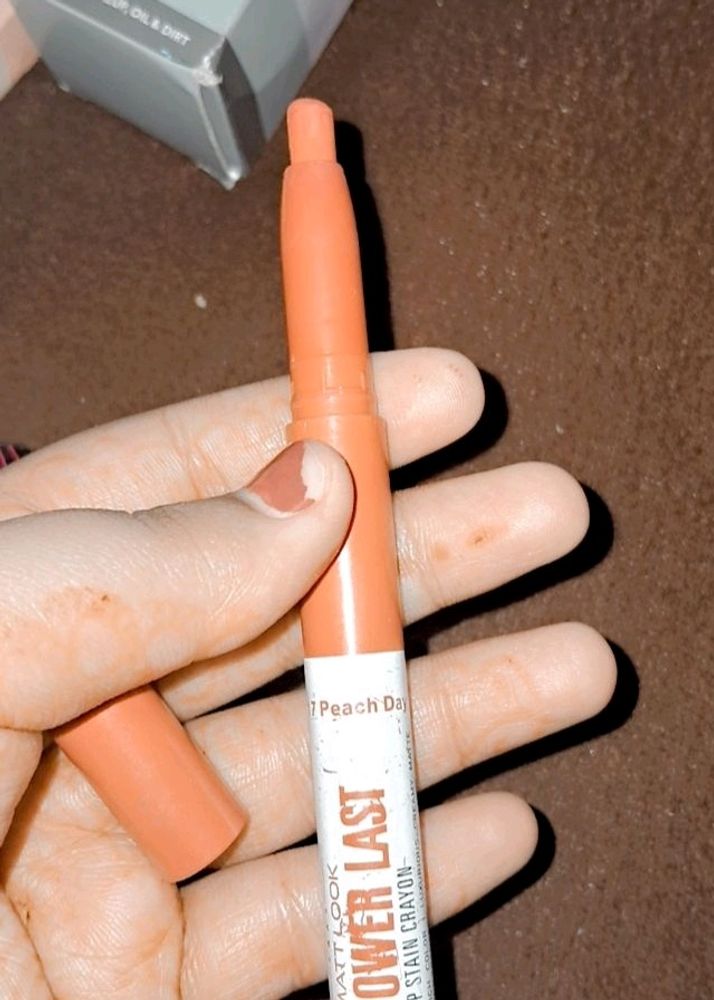 Orange Shade Matte Lipstick Included Sharpner