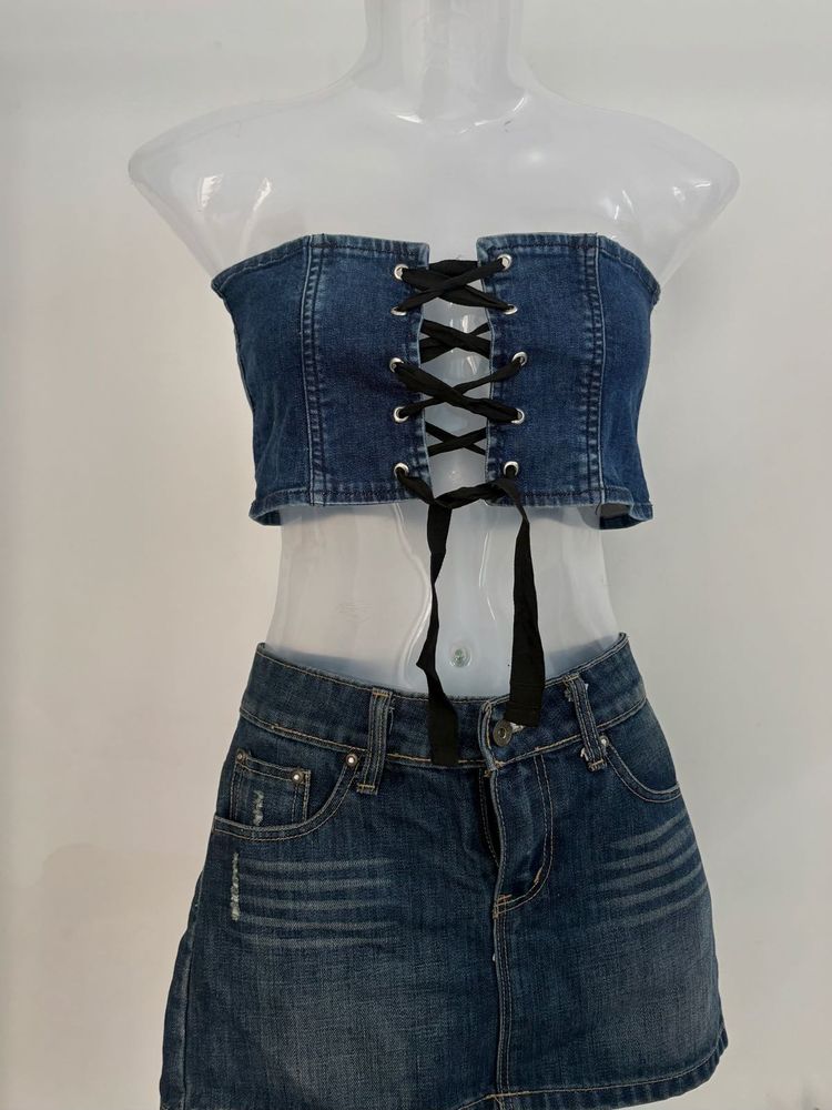 Denim Corset Top