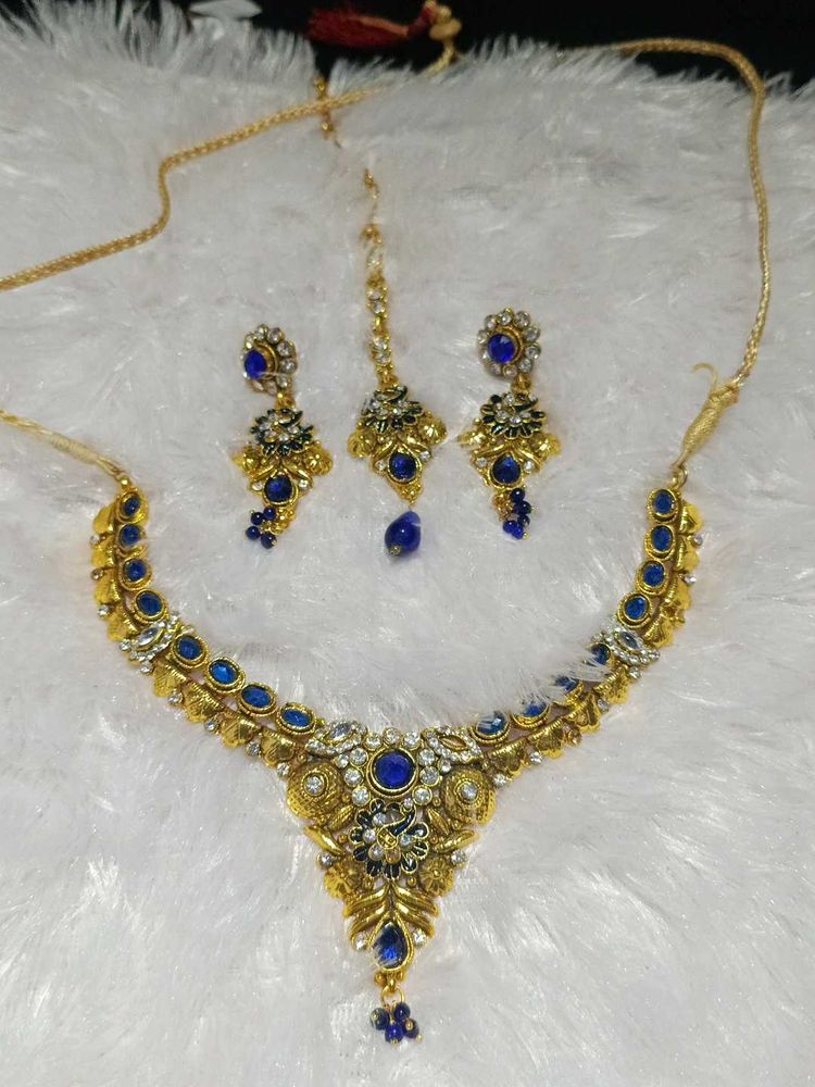 royal blue necklace set