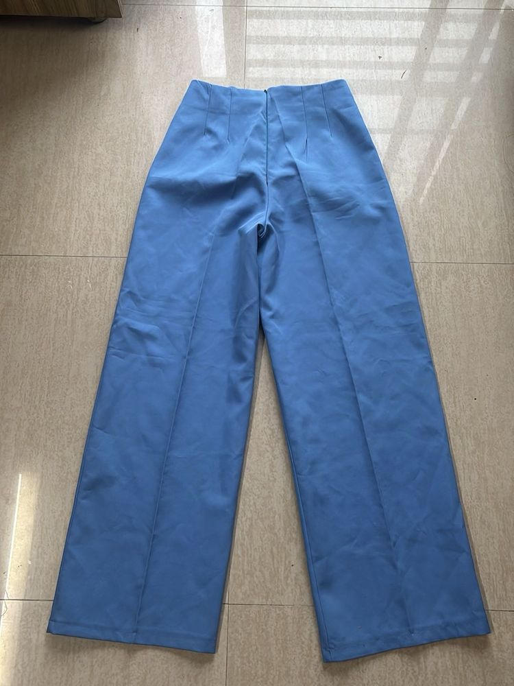 Blue Wide Leg Trousers