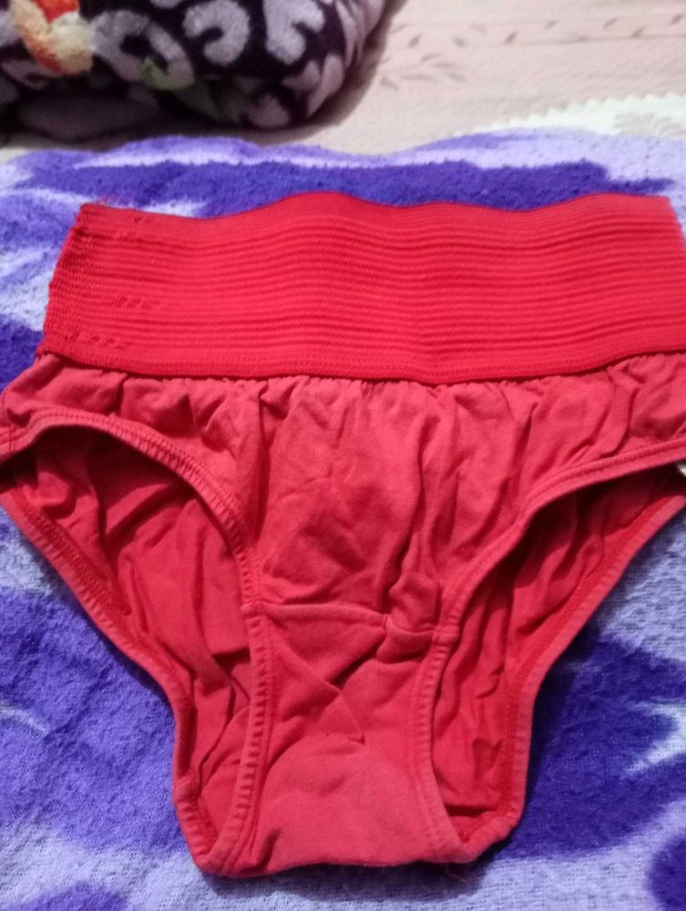 Red High-Waisted Briefs