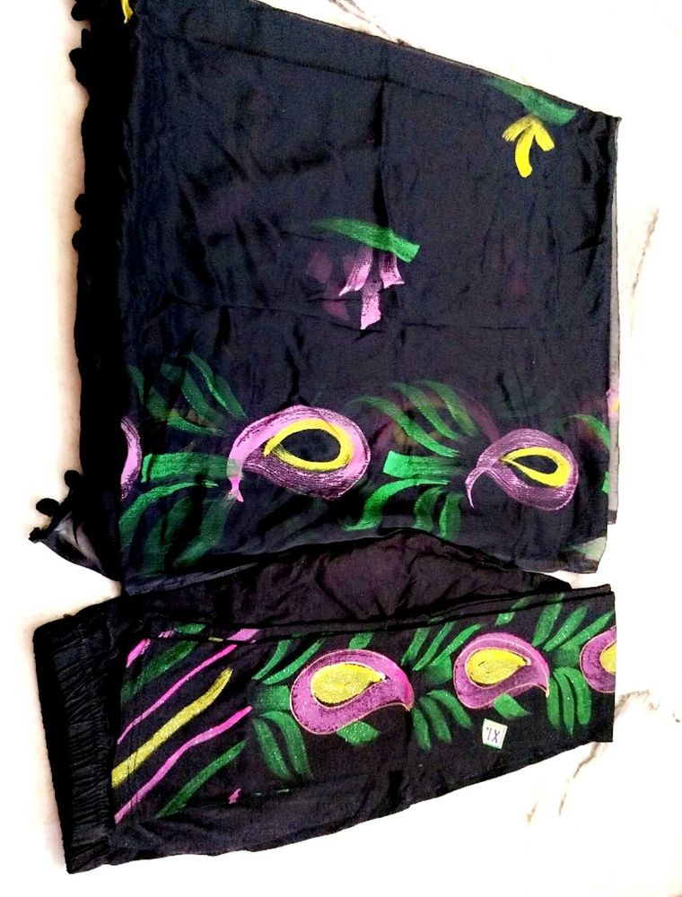 Trendy Hand-painted Legging With Dupatta