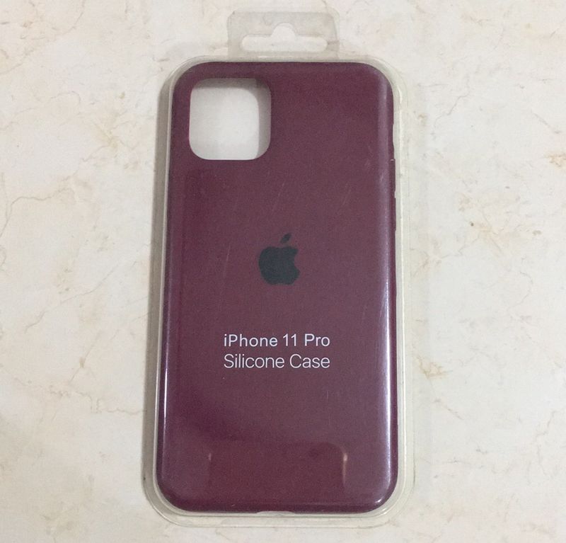 IPhone 11Pro Silicone Cover Case Maroon Wine Colour