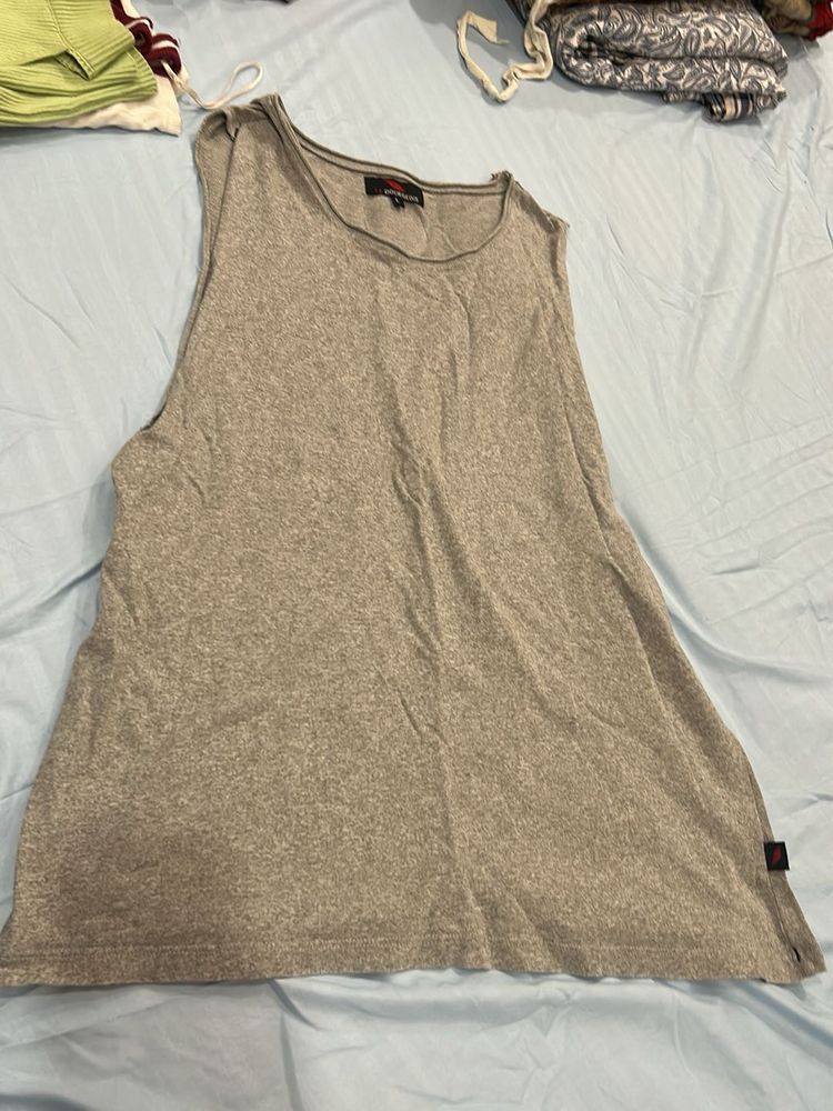 Gray Sleeveless Tank Top