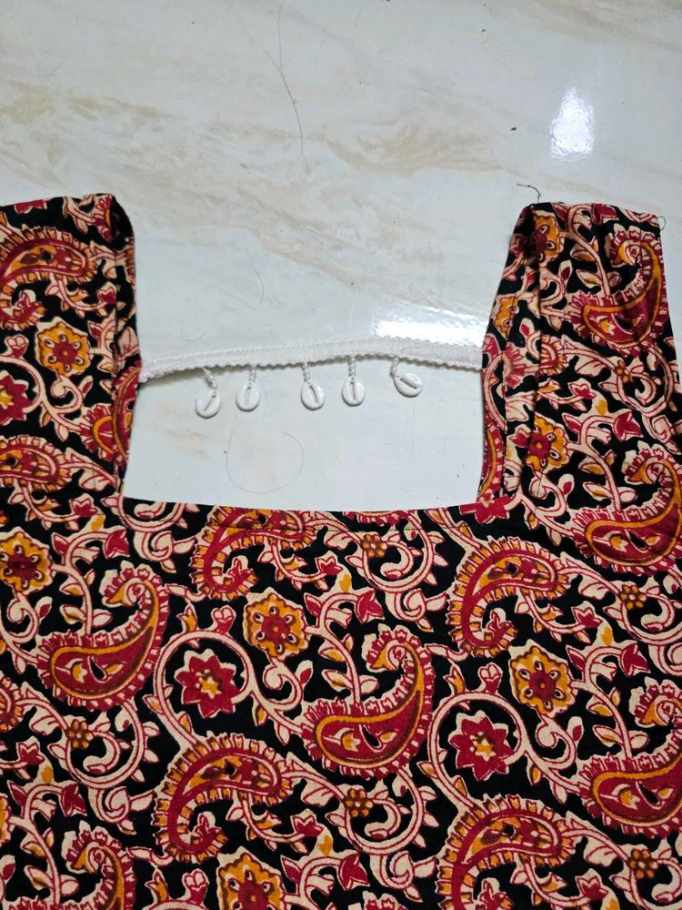 Paisley Print Kurta with Tassel Detail