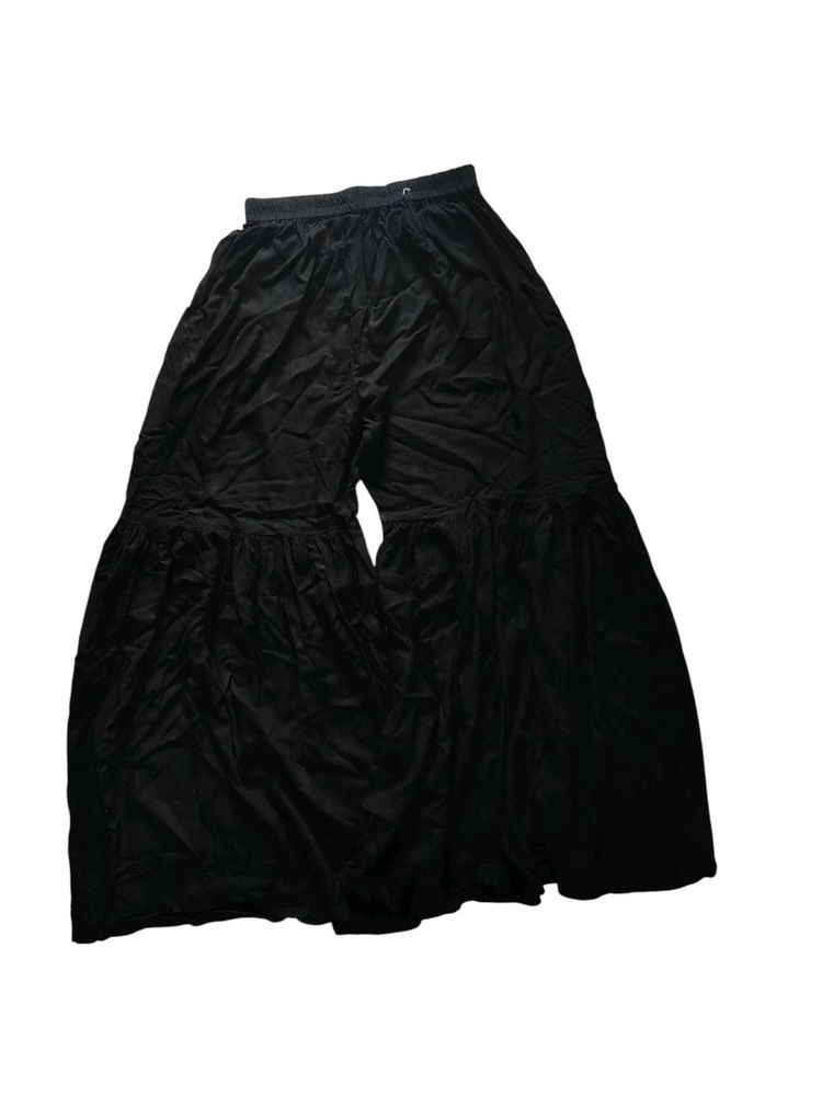 Flowy Black Palazzo Sharara Pants