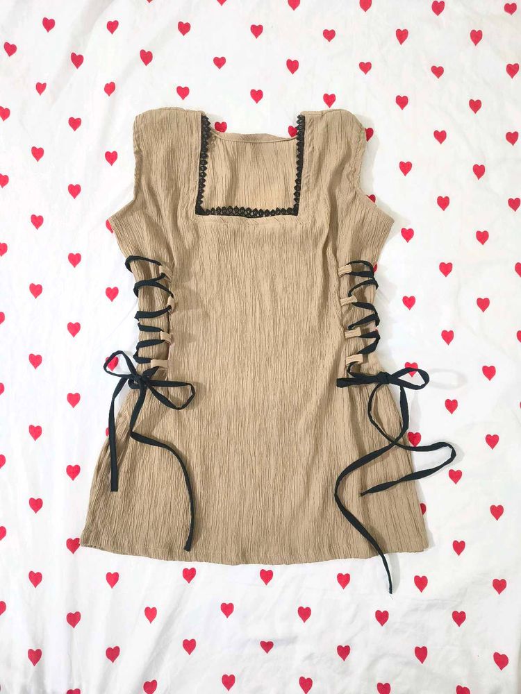 Cute side corset Lace-Up short Kurti🫶🏻