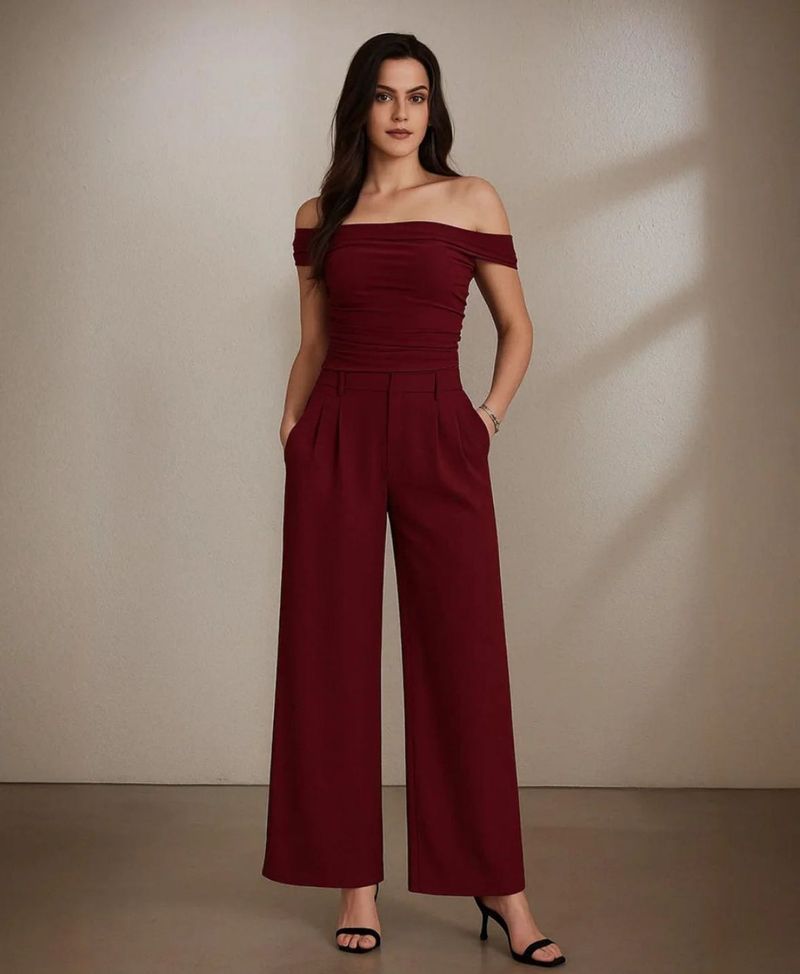 Off-Shoulder Wide-Leg Jumpsuit