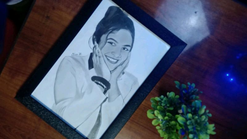 Girl Beautiful Portrait Sketch Work