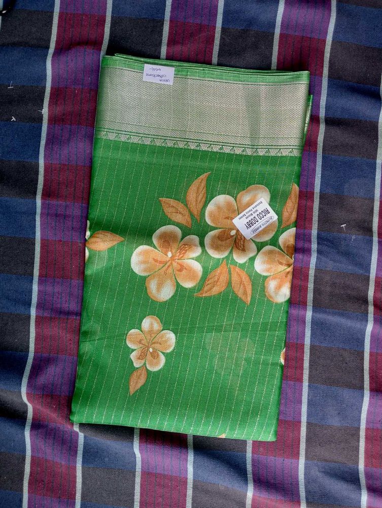 Beautiful Green Floral Saree