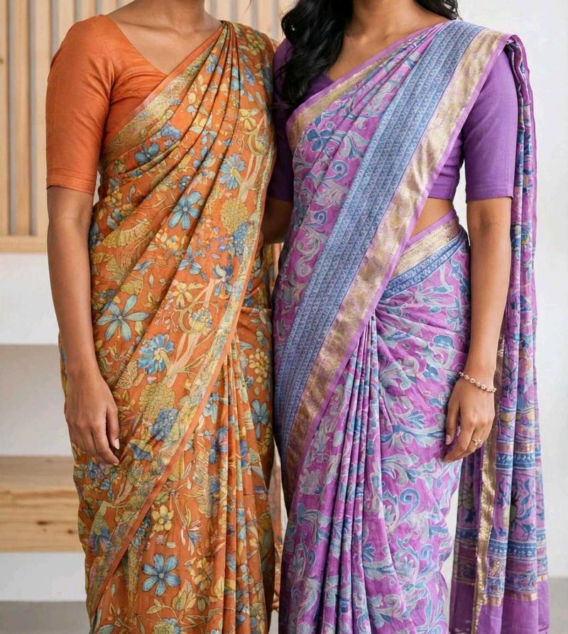 pack of 2 Beautiful Floral Print Saree
