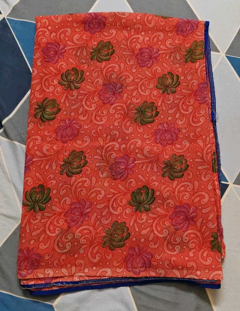 Vibrant Floral Print Saree