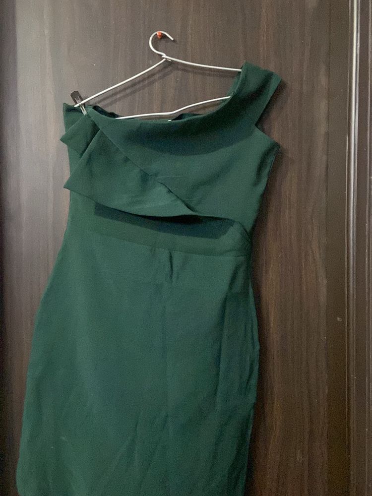 One Shoulder Dress With Chest Detailing